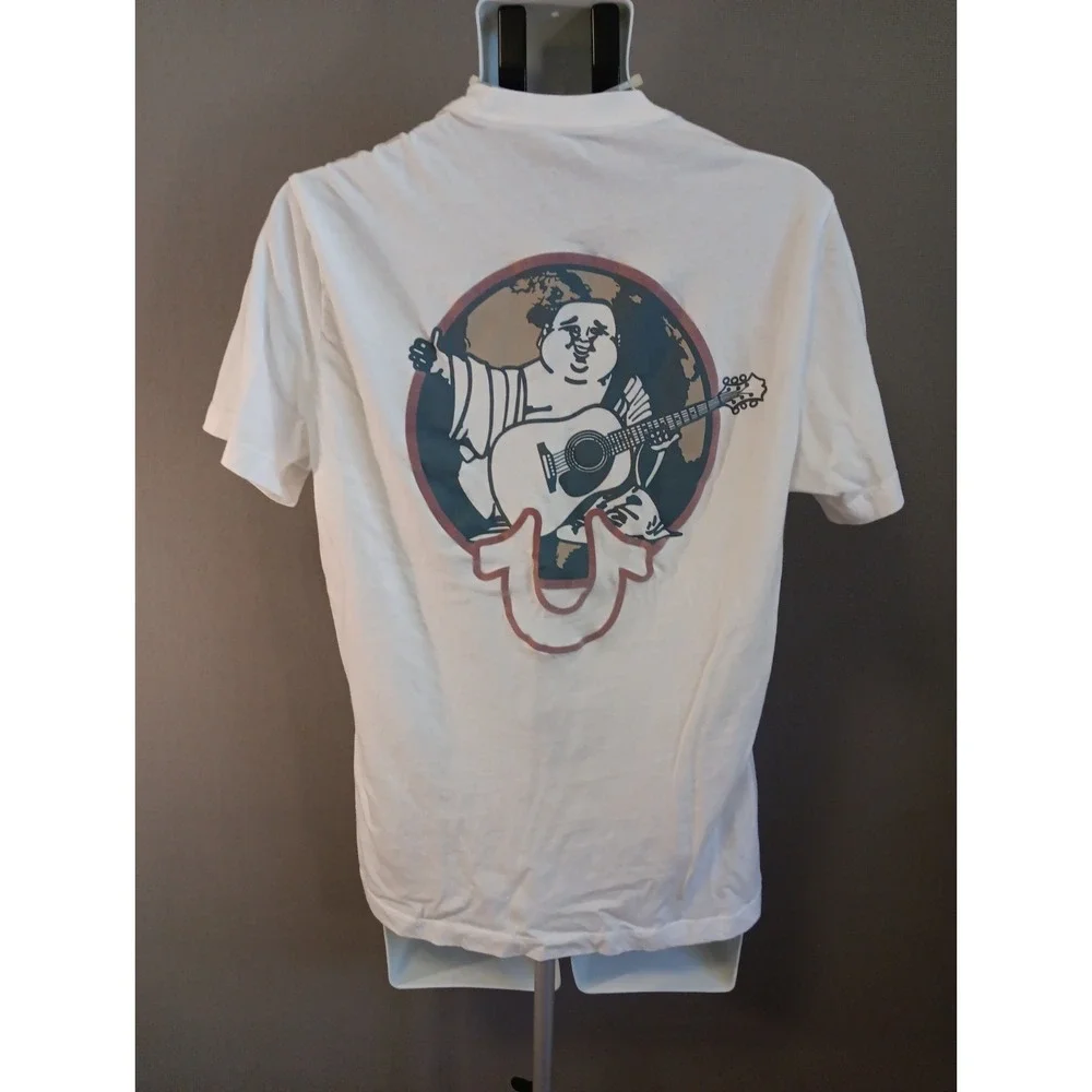 True religion BUDDHA‎ WORLD CREW TEE Size L With Embossed Felt Logo Design